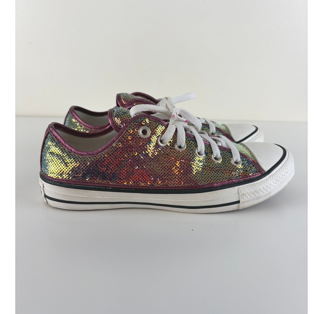 Converse Chuck Taylor Mini Sequins Iridescent Low Top Sneakers Womens 9.5
